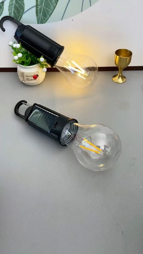 Decorative Rechargeable Hanging LED Bulb 3 Modes Tent Lamp for Camping Pac of 2